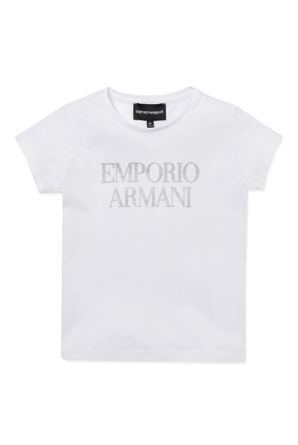 Emporio Armani Glitter Logo Print T-Shirt